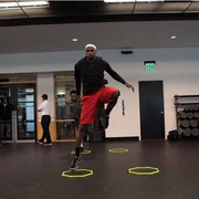 Đào tạo bóng rổ chuyên nghiệp nhanh nhẹn lưới tốc độ lưới chuyển động vòng tròn thiết bị thể chất toàn diện dây thang thang lục giác nhảy vòng - Bóng rổ