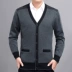 Áo len dài tay vest nam cashmere vest nam v-cổ trung niên và vest già đan cộng với nhung dày và áo len béo - Áo len Cashmere Áo len Cashmere
