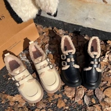 Лоферы, зимняя обувь, утепленные удерживающие тепло туфли на платформе, ремень, черная пряжка для кожаной обуви, 2023