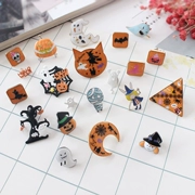 Thanh Đảo Eraser Trang sức Halloween Bộ sưu tập Mèo Ghost Geometry Moon Pumpkin Skull Bông tai Trâm - Trâm cài