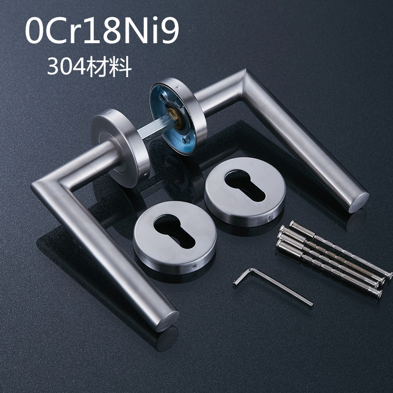 Tay cầm inox 304 cong đôi, tay nắm khóa cửa chia góc vuông dạng ống tròn, tay cầm inox, tay cầm chống cháy
