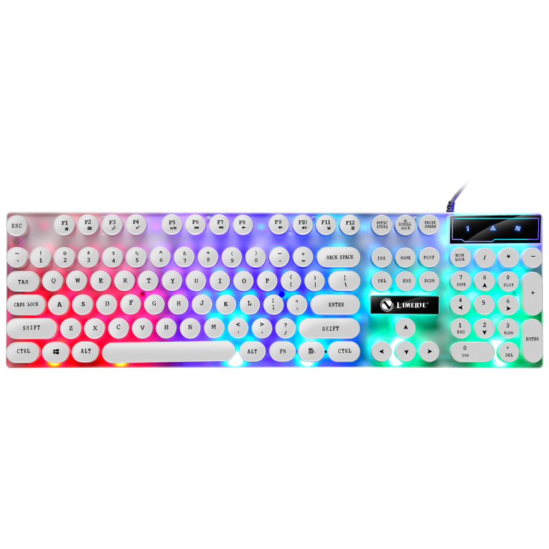 Tx30 White Punk VersionLimei GTX300 keyboard mouse suit Punk Retro luminescence Backlight game USB wired suspension Key mouse cover