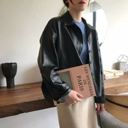 Áo khoác mùa thu phiên bản Hàn Quốc của BF gió thời trang da xe máy cá tính áo khoác dài tay retro áo khoác cardigan đơn ngực nữ