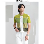 của Horizon Men băng lụa khâu ngắn tay kinh doanh áo sơ mi POLO Slim loại vải dệt kim thủy triều bài hát-thanh thiếu niên từ bi - Polo