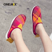 Chơi Onemix 觅 phá mã giải phóng mặt bằng dệt tổ dép đi biển mùa hè dép thể thao nữ lưới nửa dép nam - Giày thể thao / sandles