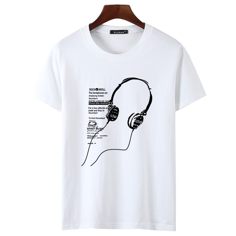 Long Line Headset Whitenew pattern personality Chinese style Dragon printing Crew neck man Short sleeve T-shirt easy Big size cotton summer Fat guy men's wear Tide t