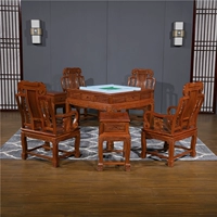 Розовое дерево китайское стиль Полностью автоматический твердый твердый древесина Маджонг Машина Статический обеденный стол в стиле обеденный стол