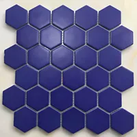 Темно -синий матовый большой шестигран