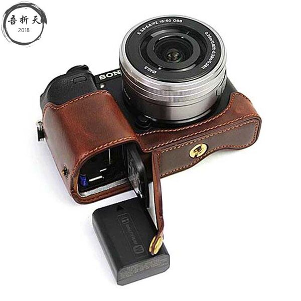 Применимый sony A6400 A6300 A6100 A6000 кобура база натуральная кожа половина слегка один камера пакет