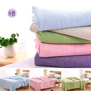 Khăn trải giường bằng vải bông điều hòa là mùa hè mát mẻ chăn mỏng màu rắn tím xanh be hồng xanh đôi đơn - Trải giường