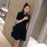 Châu Âu 2019 phụ nữ mới cẩn thận máy thắt lưng váy đen giảm béo Hồng Kông hương vị retro chic gió váy nữ - váy đầm