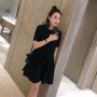 Châu Âu 2019 phụ nữ mới cẩn thận máy thắt lưng váy đen giảm béo Hồng Kông hương vị retro chic gió váy nữ - váy đầm váy 2 dây