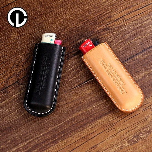 Одноразовая зажигалка, кожаный чехол ручной работы, из натуральной кожи, воловья кожа