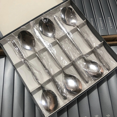 Набор столовых приборов 自留！沉甸甸的感觉！德国单家用长柄勺汤勺不锈钢便携带韩式套装