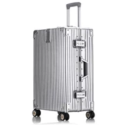 Vỏ xe đẩy hợp kim nhôm-magiê phổ biến bánh xe nam và nữ 20 inch kim loại đầy đủ hành lý kinh doanh 24 inch khung nhôm vali - Va li
