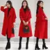 Áo khoác len mùa hè độc đáo cho nữ giữa mùa xuân 2019 mùa xuân mới của phụ nữ Phong cách Hàn Quốc áo len lỏng phong cách Anh - Áo khoác dài Áo khoác dài