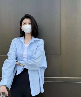 Co*s женщины свободная модель острый кнопки формула рубашка голубой 2023 летом 1046869041