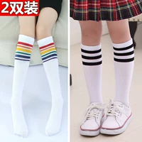 Cô gái trong vớ ống mùa xuân và mùa thu trẻ em vớ cotton 12 vớ cao mùa xuân và mùa hè trên đầu gối vớ 3-5-7-9 tất chống trơn cho bé