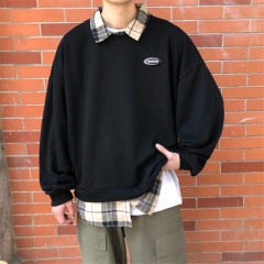 春秋假兩件長袖衛衣男韓版寬鬆翻領襯衫外套潮流學生ins休閒上衣