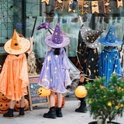 Halloween trẻ em trang phục trang phục mẫu giáo Phù Thủy cosplay hiệu suất áo thuật sĩ cô gái áo choàng