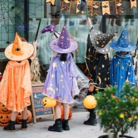 Halloween trẻ em trang phục trang phục mẫu giáo Phù Thủy cosplay hiệu suất áo thuật sĩ cô gái áo choàng biểu tượng halloween