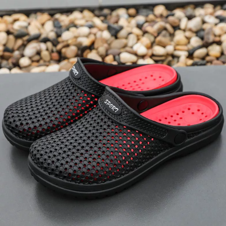 Giày đế xuồng dép nam 2019 mới dép Baotou sinh viên dép ngoài trời đôi giày thời trang đi biển - Sandal