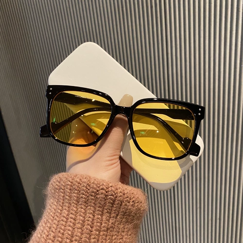 Южная Корея Черри Коко солнцезащитные очки мужчины Старшие чай желтые вогнутые солнцезащитные очки