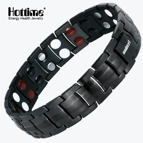 СущностьОтрицательное ионобабатное кольцо рука для сна для сна черные технологии спортивные спортивные мощность фитнес -браслетов мужская магнитная титановая сталь