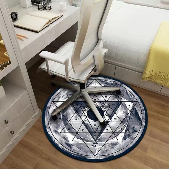 Ink Blue Pentagoncircular Carpet mat bedroom girl ins Northern Europe household chair Cushions children non-slip Computer chair Swivel chair Mat
