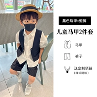 Черный комплект, жилет, шорты, ожерелье