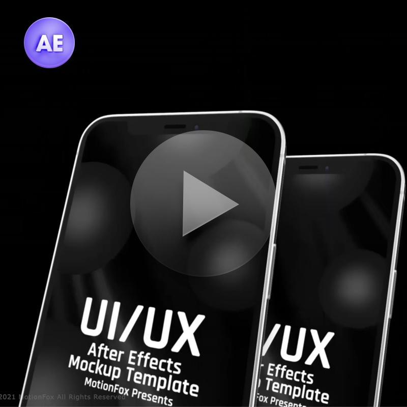iPhone12手机APP界面设计演示视频AE模板动效动态AEP模板素材