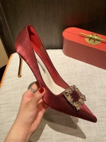 Демисезонная обувь, высокие красные свадебные туфли для невесты на высоком каблуке, китайский стиль