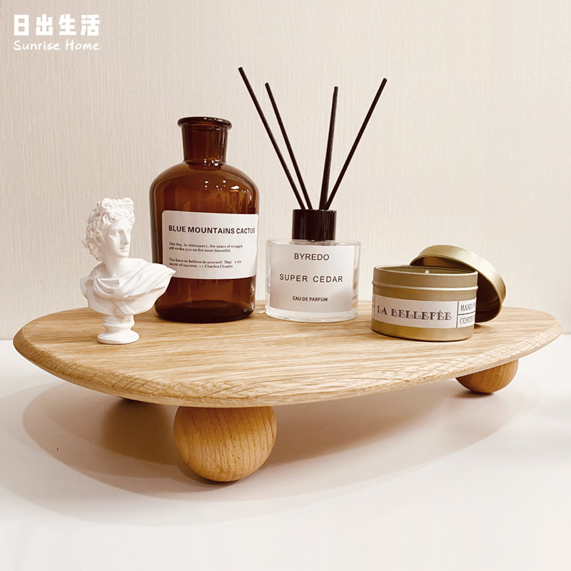 Tall pallet gỗ hương liệu trang trí in Nordic Light gió nghệ thuật sáng tạo lưu trữ sang trọng rắn khay gỗ đĩa trái cây khay