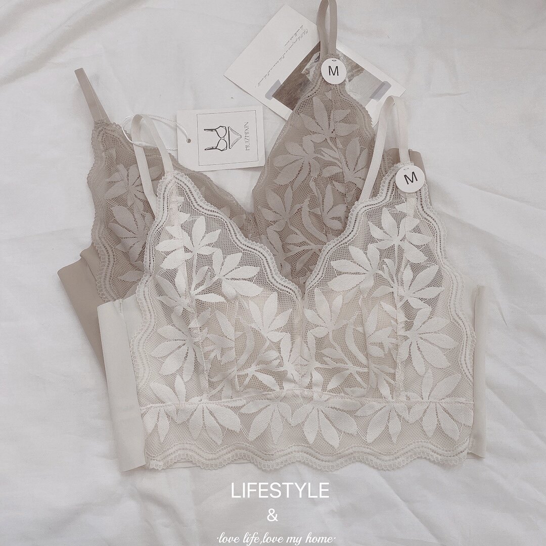 纯欲性感超薄蕾丝内衣乳胶兔耳朵水晶杯大胸显小文胸细带美背背心