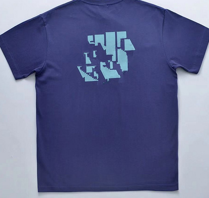 Navyplain colour Basics Small color bar Four colors Short sleeve