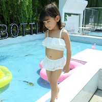 Bộ đồ bơi trẻ em Bộ đồ lót công chúa Hàn Quốc Ren cô gái bikini Hàn Quốc Bộ đồ bơi bé gái dễ thương - Đồ bơi trẻ em quần áo bé trai