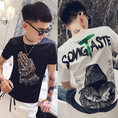 2021新款短袖T恤男潮牌男装白色半袖上衣服夏季潮流网红男士体恤