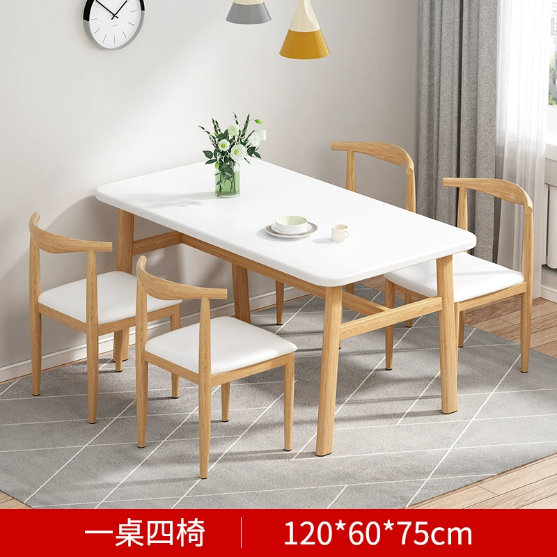 Bàn ghế ăn Bắc Âu kết hợp nhà căn hộ nhỏ hiện đại đơn giản căng tin cho thuê bàn ​​ăn hình chữ nhật đơn giản 