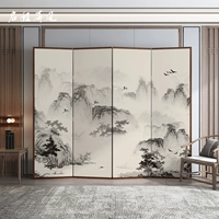 Màn hình gấp theo phong cách Trung Quốc tùy chỉnh 
            phòng khách di động gỗ nguyên khối khách sạn tối giản hiện đại phong cảnh hai mặt màn hình văn phòng không thấm nước vách ngăn cầu thang tam cấp