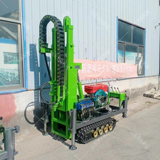 Копер 履带式小型太阳能光伏打桩机 螺旋桩打桩机 液压潜孔垂钻进