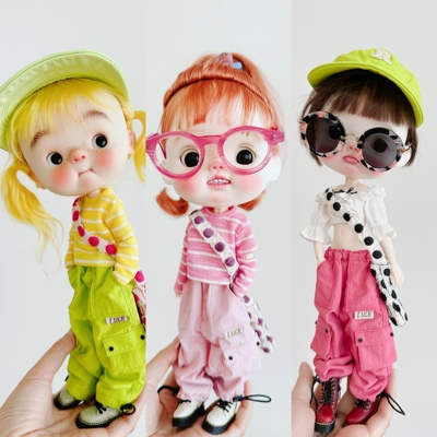 taobao agent [Pocket. Working pants] Hot Girl/BJD34568 points Labubu/OB11 cotton doll clothes little dream girl