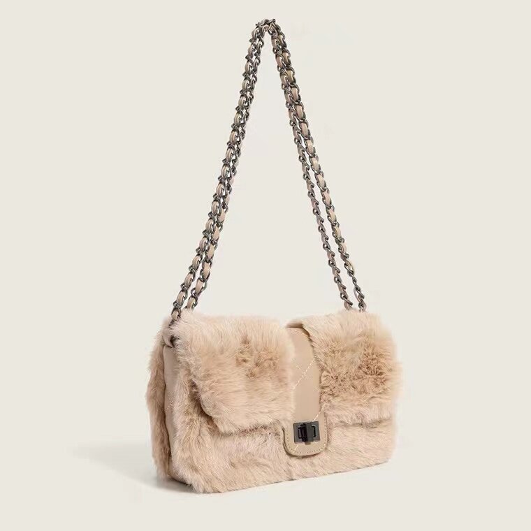 Di alta qualità per le donne 2023 Nuova tendenza moda casual peluche versatile monospalla borsa a tracolla a catena_voghion.com