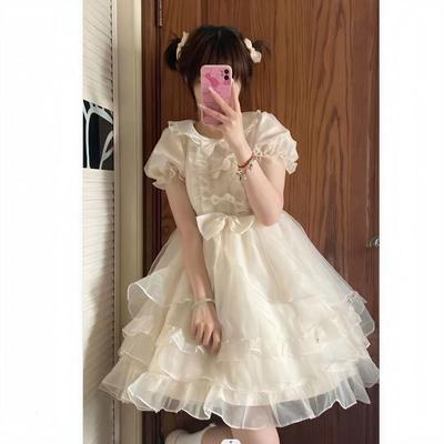 taobao agent Butter cake Little Butter Valley Version Lolita Pure Color Bow Skirt