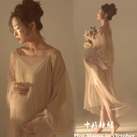 Модная ретро одежда подходит для фотосессий для беременных, расширенное платье-комбинация для матери и ребенка, в стиле «Мори», изысканный стиль