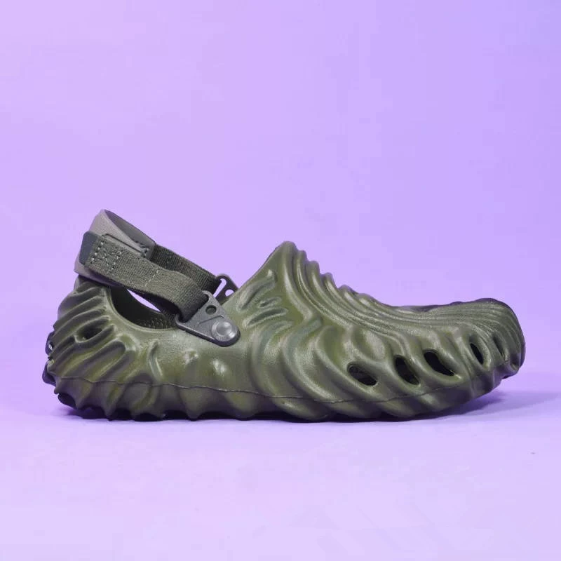 Crocs 22 Новая Строка Волны участвуют в летних отпечатках, отверстия обуви, противоскользящие мужские и женские и лучшие пляжные сандалии 207393