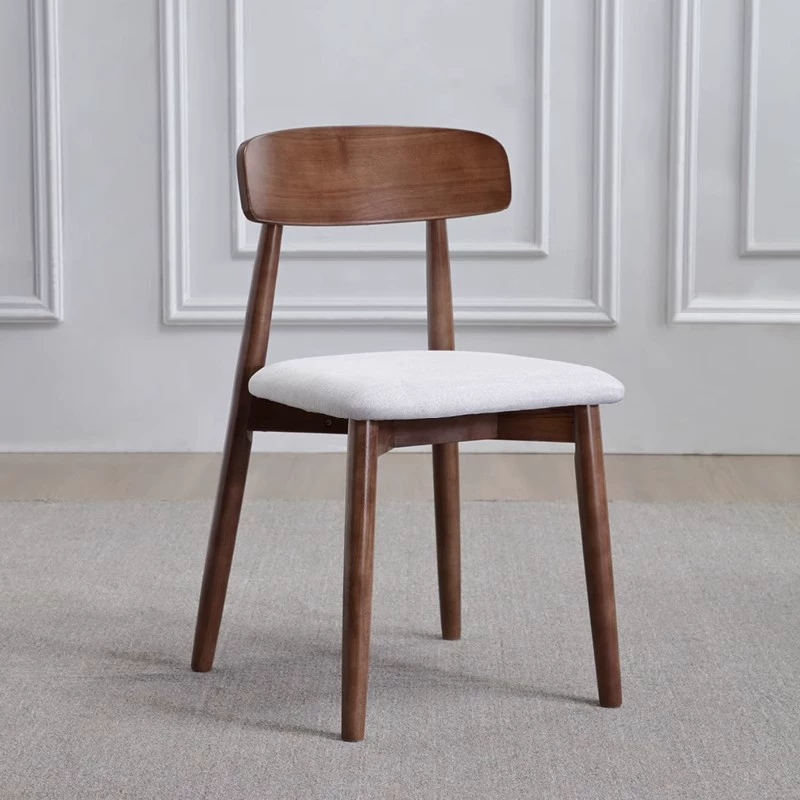 Ghế ăn gỗ nguyên khối kiểu Bắc Âu cho gia đình hiện đại đơn giản nhẹ nhàng sang trọng căn hộ nhỏ bằng gỗ bàn ghế nhà hàng khách sạn ghế tựa lưng 