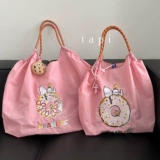 Nuby, японский пончик, экологичный тканевый мешок, нейлоновый шоппер, сумка на одно плечо, с вышивкой