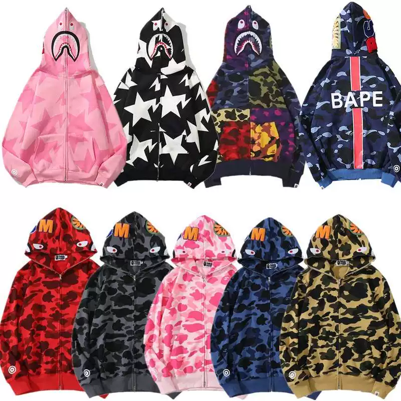 Свитер с вышивкой головы акулы Bape Shark Head tendy Brand WGM мужской 3D