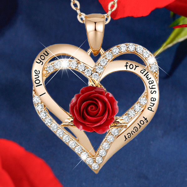 Любовь Сердце Роза Кулон следующий Цзянстоун Цирко