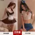 Người giúp việc cosplay sexy tinh khiết dễ thương dễ thương tinh khiết khao khát phù hợp với lụa đen cosplay người giúp việc đồng phục váy ngắn màu đen 